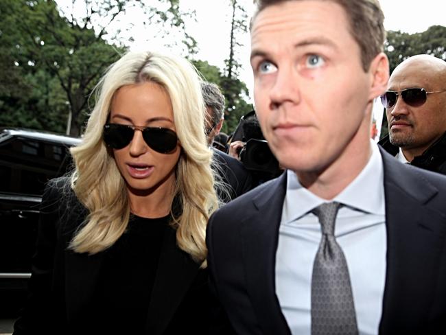 Roxy Jacenko and Oliver Curtis at court for his sentencing for insider trading.