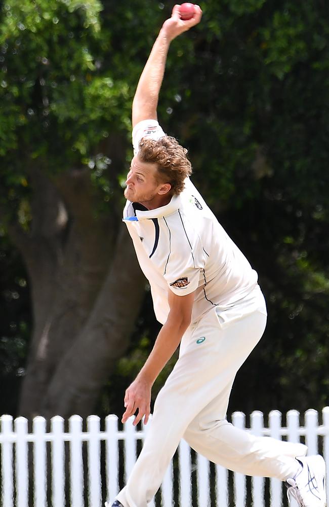 North bowler Connor Sully Cricket action between Norths V Sunny Coast Saturday December 17, 2022. Picture: John Gass