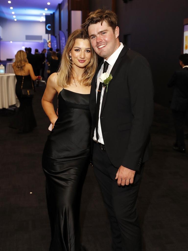 Elizabeth Kettle and Harry Coventry pictured at the 2021 Nudgee College year 12 formal, Royal International Convention Centre Brisbane 19th of September 2021. (Image/Josh Woning)