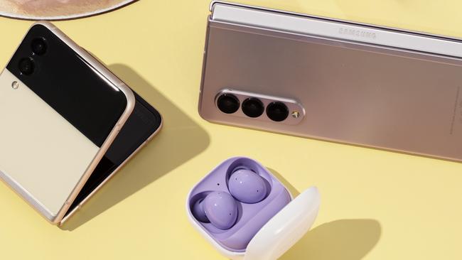 The Flip3 5G, Fold3 5G, and Buds2 wireless earbuds