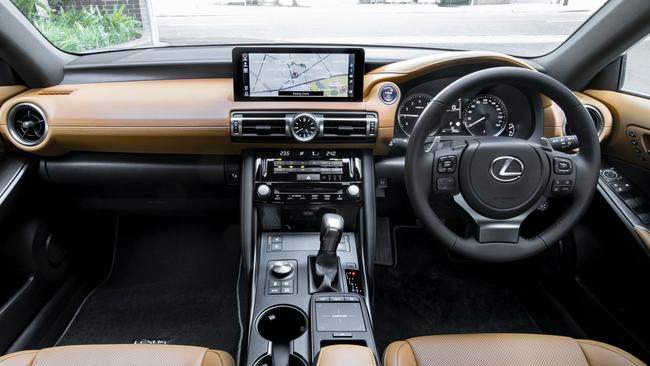 The interior is old school but luxe.