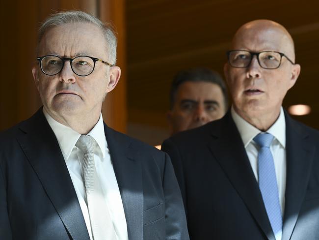 Prime Minister Anthony Albanese and Leader of the Opposition Peter Dutton. Picture: Martin Ollman