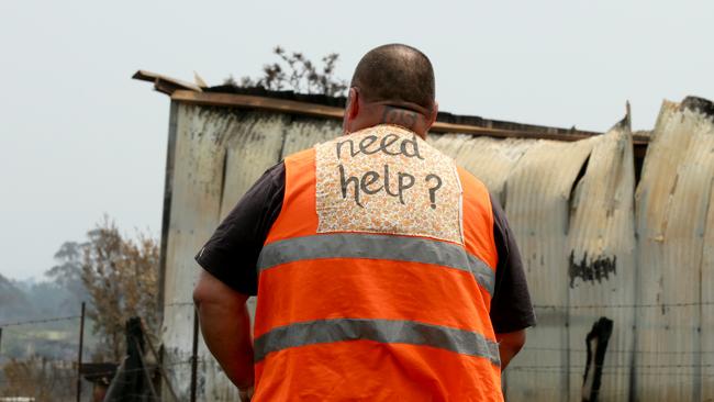 Dave Britton from Cobargo at the Cobargo Bushfire Relief Centre. Dave is helping out by delivering hay to farmers. Picture: Jonathan Ng/News Corp