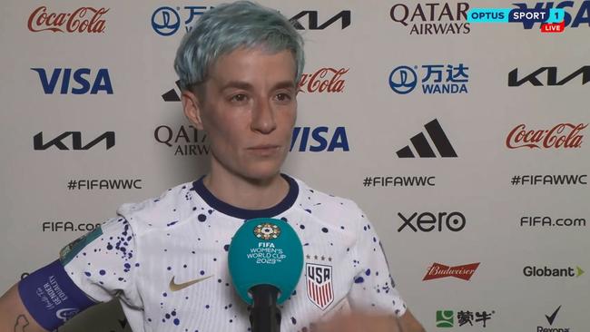 Team USA superstar Megan Rapinoe was not in a mood to talk to the press after the game.