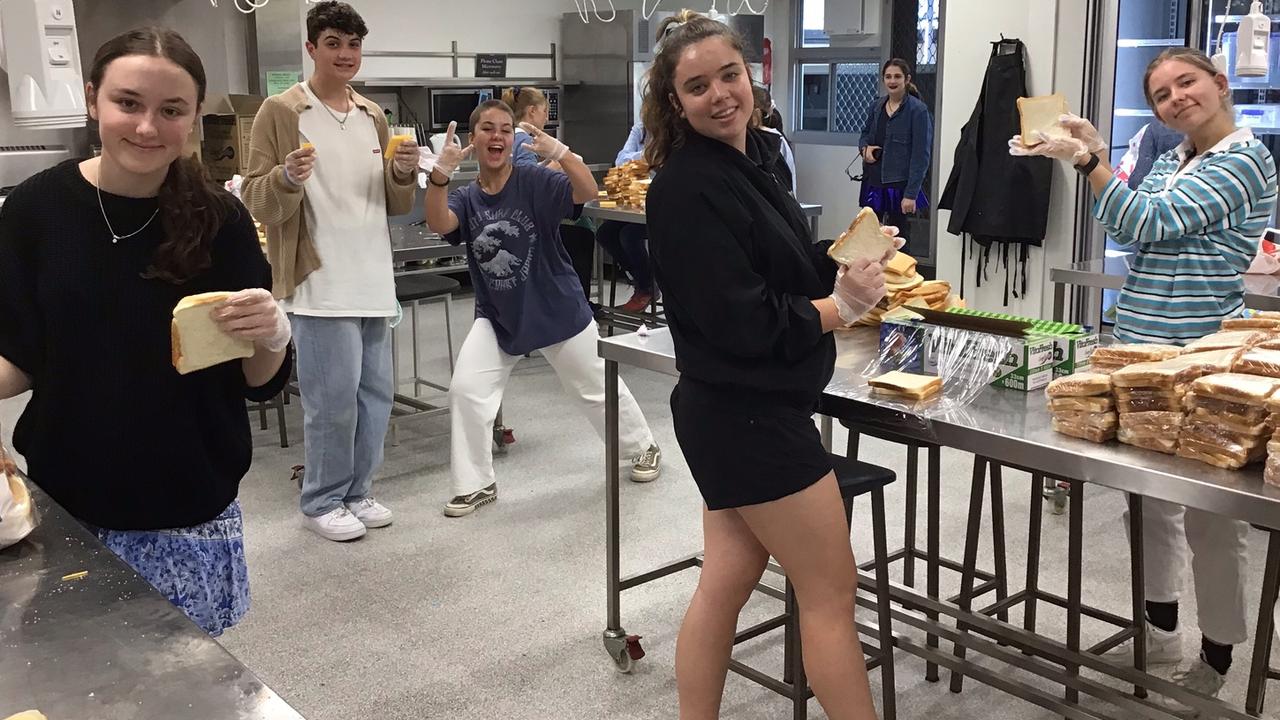 Kepnock SHS Students during their last sandwich-making event.