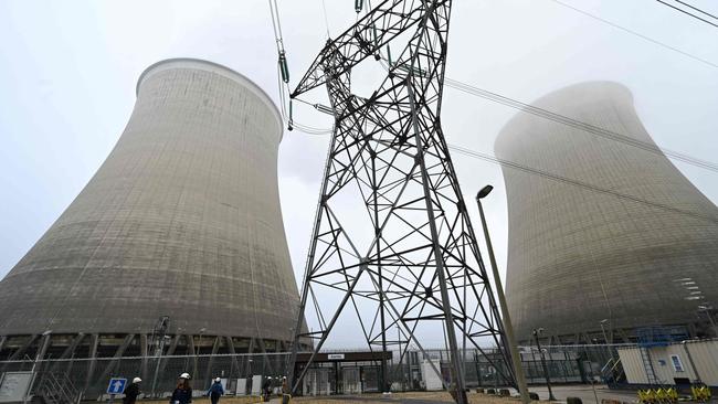 A view from inside France’s Nogent-sur-Seine nuclear power plant in November. Picture: AFP