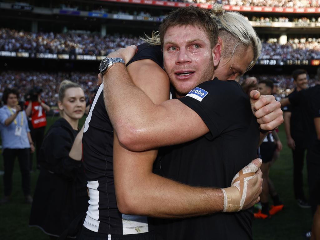 An emotional Taylor Adams on grand final day. Picture: Daniel Pockett/Getty Images