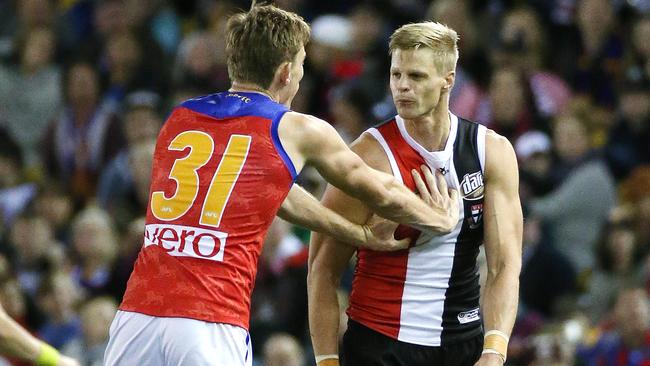 Young Lions star Harris Andrews isn’t afraid of taking on the game’s best forwards. Picture: George Salpigtidis