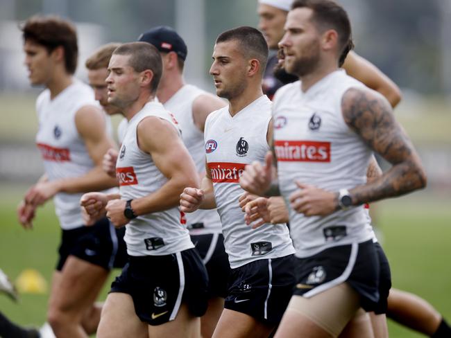 Collingwood’s preseason has had a ‘real edge’ according to Nick Daicos. Picture: Michael Klein