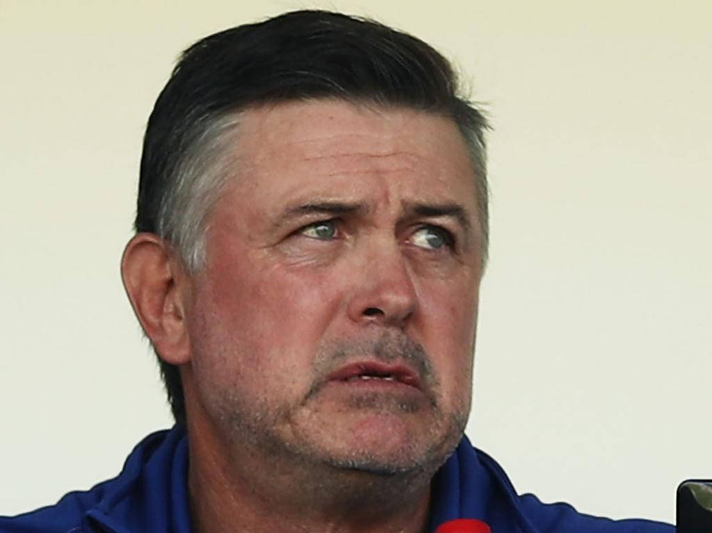 SYDNEY, AUSTRALIA - MARCH 31: Bulldogs head coach Dean Pay looks on during the round three NRL match between the Wests Tigers and the Canterbury Bulldogs at Campbelltown Stadium on March 31, 2019 in Sydney, Australia. (Photo by Matt King/Getty Images)