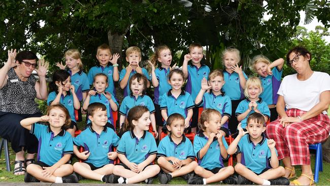 MY FIRST YEAR: Funny faces. Meridan State College Preps. Picture: Patrick Woods.