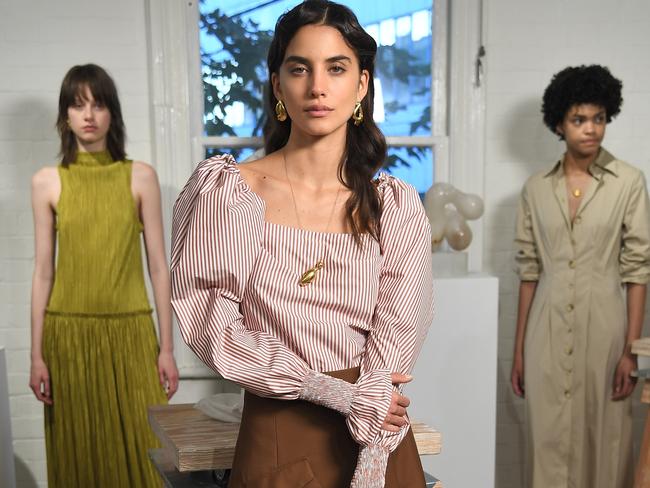 Models ahead of the Anna Quan show at Mercedes-Benz Fashion Week. Picture: James Gourley/Getty Images