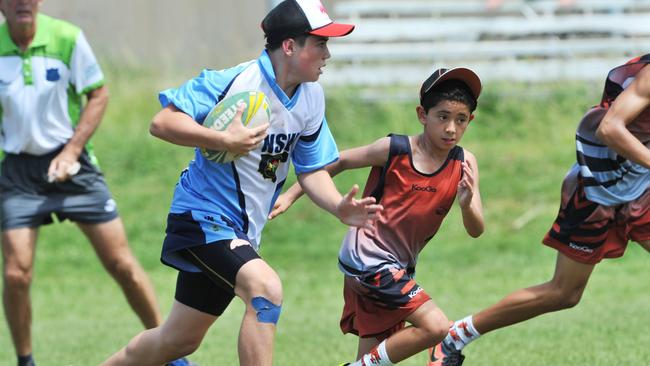 Bradman Best playing for NSW under-12s against Northern Territory as the School Sport Australia Combined touch football championship.