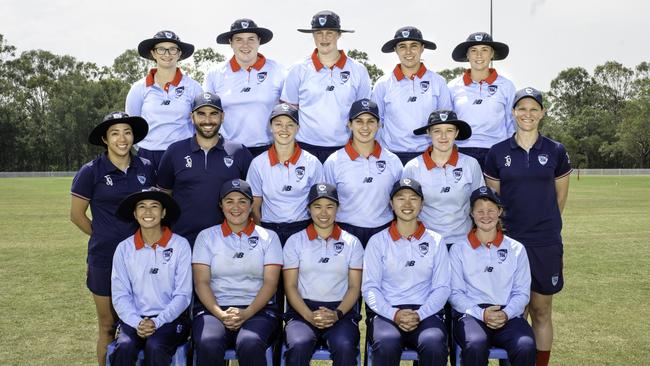 NSW Metro team at the Under-19 Women’s National Cricket Championships, Brisbane, December, 2023. Picture: Brody Grogan