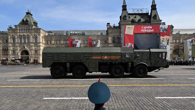 A Russian Iskander-M missile launcher at the Victory Parade earlier this month. Picture: Kirill via Getty Images