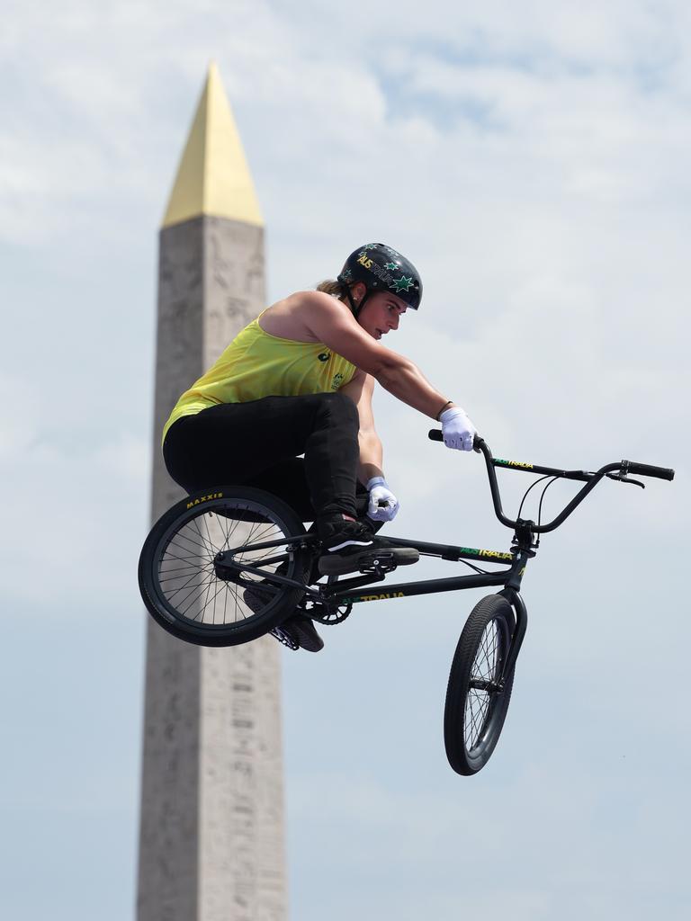 Natalya Diehm took to the sky in a comeback story that ended with a BMX bronze. Picture: Tim de Waele/Getty Images