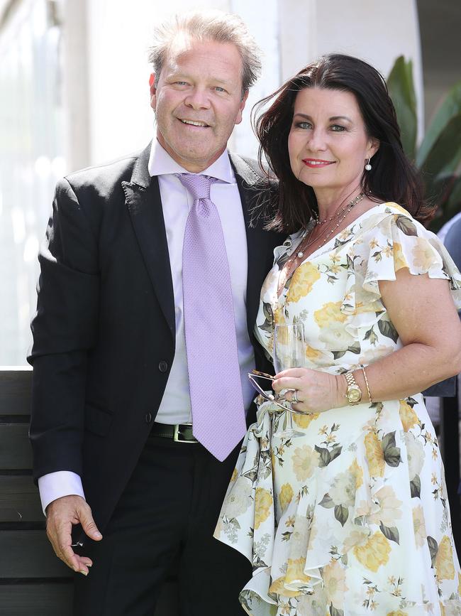 Troy Cassar-Daley and Laurel Edwards at the Races Melbourne cup day . Pic Annette Dew