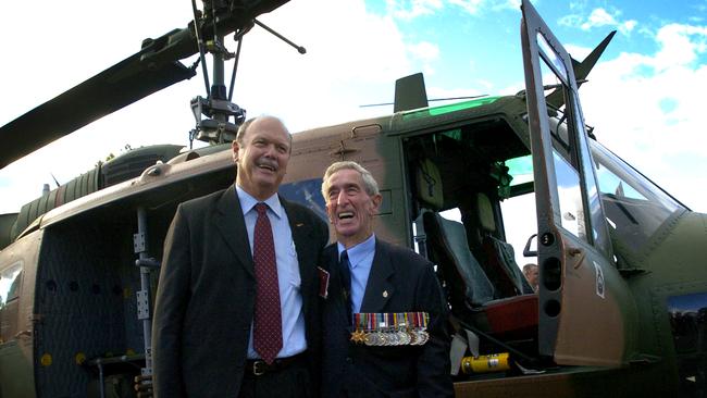 Gerry Mapstone (left) at the Australian War Memorial in Canberra.