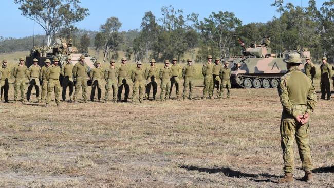 Soldiers at the Shoalwater Bay Training Area for Exercise Diamond Walk 2021.