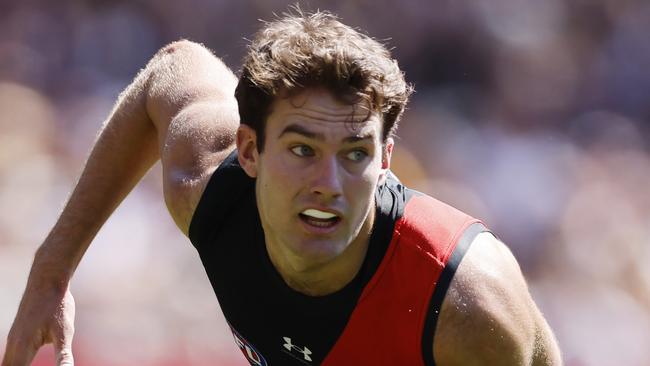 MELBOURNE , AUSTRALIA. March 16 , 2024.  AFLÃ Round 1. Essendon vs Hawthorn at the MCG.   Zach Reid of the Bombers during the 1st qtr.   . Pic: Michael Klein