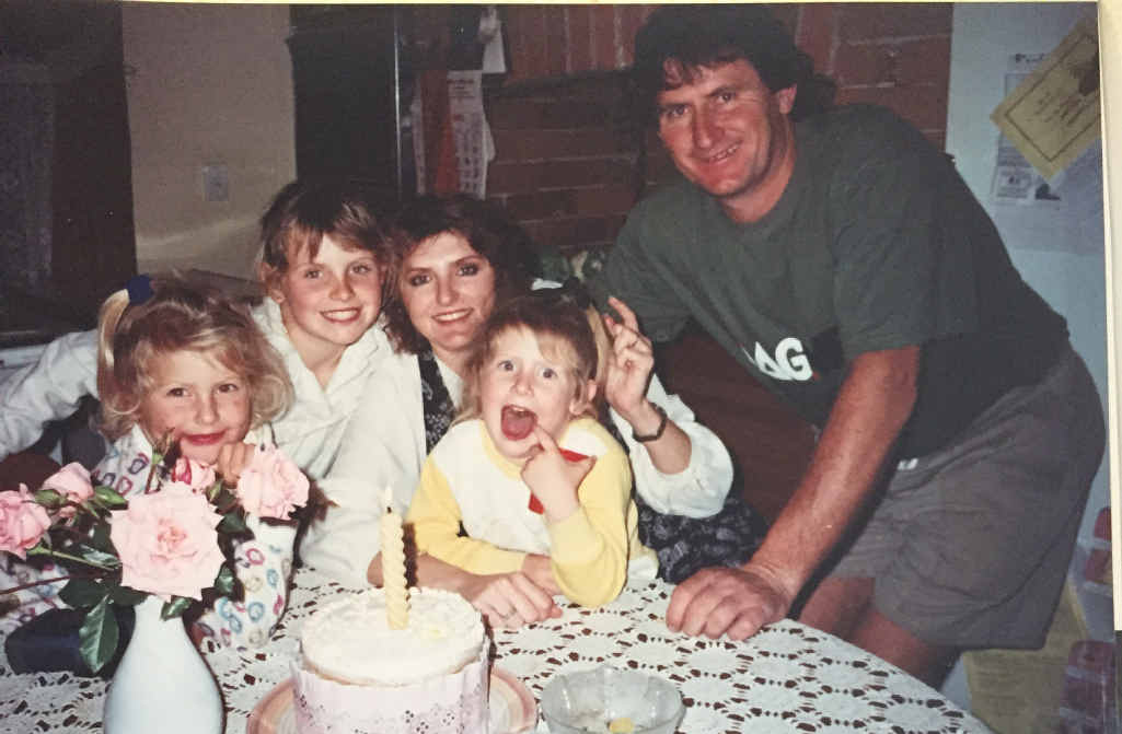 PARTY TIME: Toni and Peter McClymont at one of the many birthdays celebrated with the girls Samantha, Brooke and Mollie.