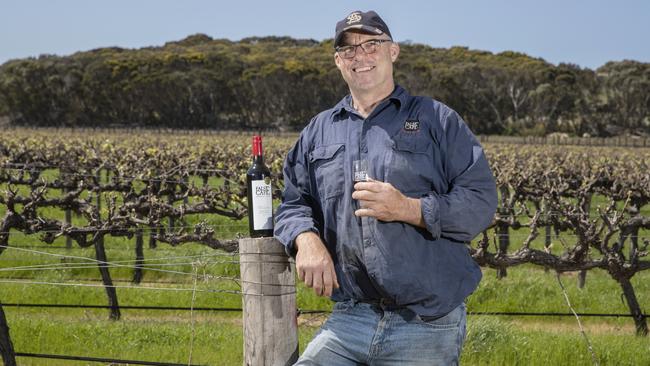 Jamie Helyar from False Cape Wines, which is building a new cellar door on the Dudley Peninsula on Kangaroo Island. Picture: SIMON CROSS