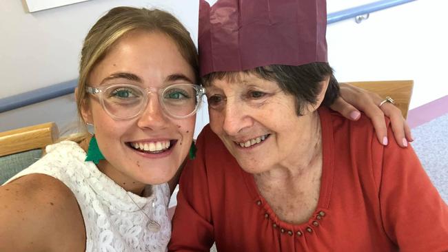 Jessica Redmayne and her mum, who was diagnosed in 2014 and now lives in fulltime care in Victoria. Redmayne’s mum, 70, no longer has any motor skills or memory of her family. Picture: Supplied/The Daily Telegraph.