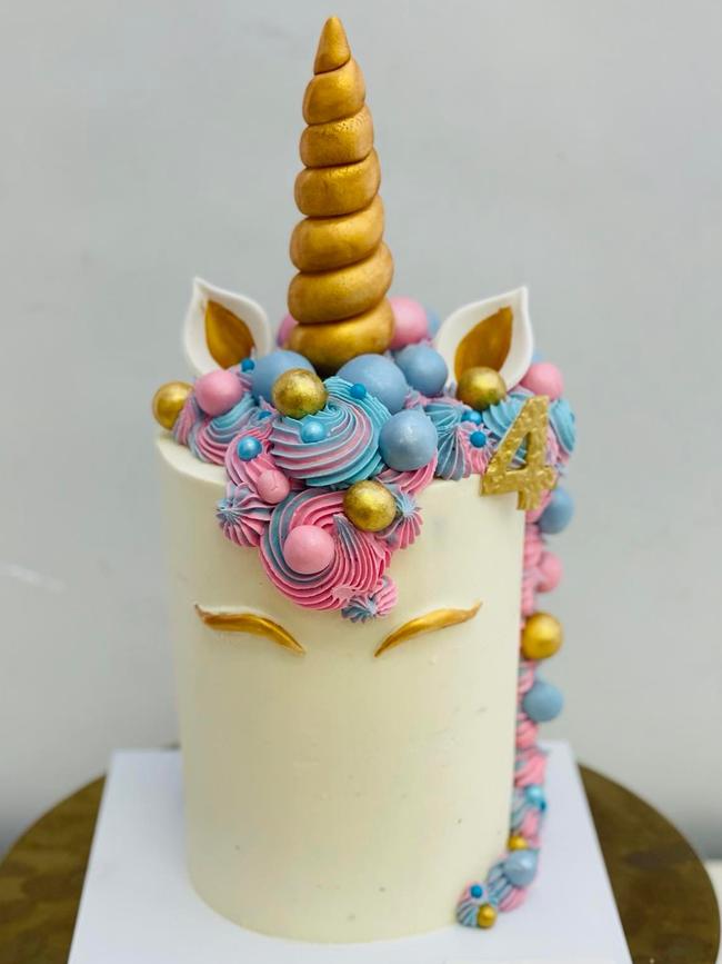 Unicorn cake by Frangipani Cakes in Reynella.