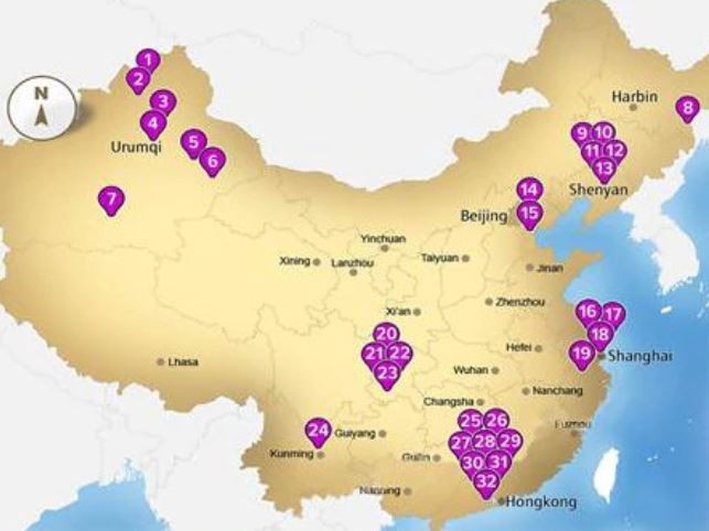 This map reveals the location of organ transplant hospitals and 'research' facilities.