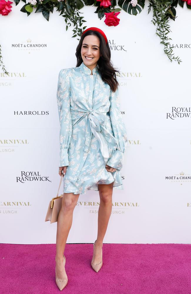 Abbey Gelmi looking chic AF at the inaugural Everest Carnival Fashion Lunch at Royal Randwick Racecourse on October 10, 2019 in Sydney. Picture: Hanna Lassen/Getty Images for Australian Turf Club