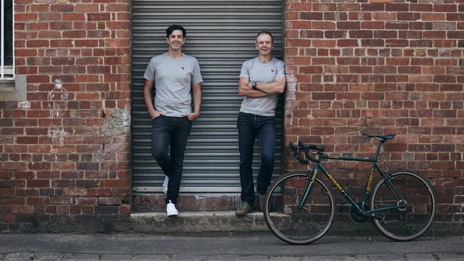 BikeExchange founder Sam Salter and CEO Mark Watkin are taking the business to the market via an IPO on Tuesday. Picture: Craig Maclean