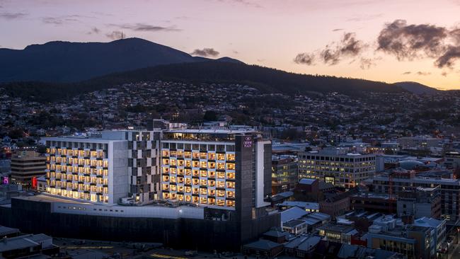 Crowne Plaza at night. For TasWeekend travel story. Picture: Francois Fourie