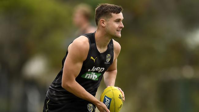 Jayden Short in action during a Richmond Tigers training session.