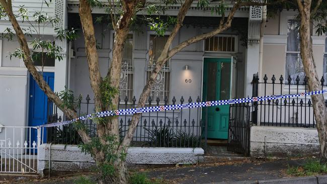 Jesse Baird’s Paddington home on Friday. Picture: NCA NewsWire / Gaye Gerard