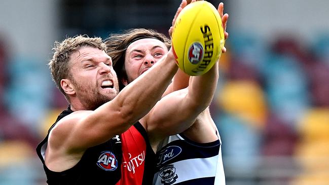 Jake Stringer and the under-fire Bombers have been demolished by the Cats Picture: Getty Images