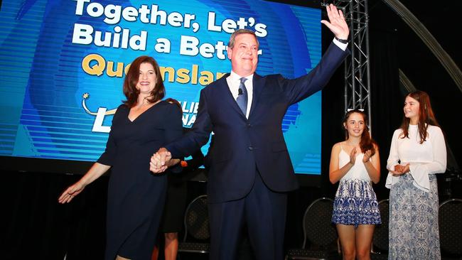 LNP leader Tim Nicholls and his wife Mary at the LNP launch Picture: Liam Kidston.