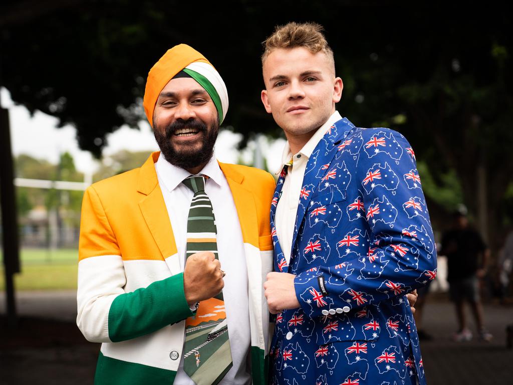 Gurnam Singh and Jake Jeakings at the Sydney Cricket Ground on day one of the Pink Test. Picture: Tom Parrish