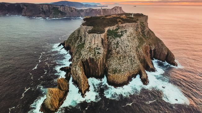 Tasman Island, photographed with a camera phone from a helicopter as part of the new series Frames on National Geographic. Picture: JARRAD SENG