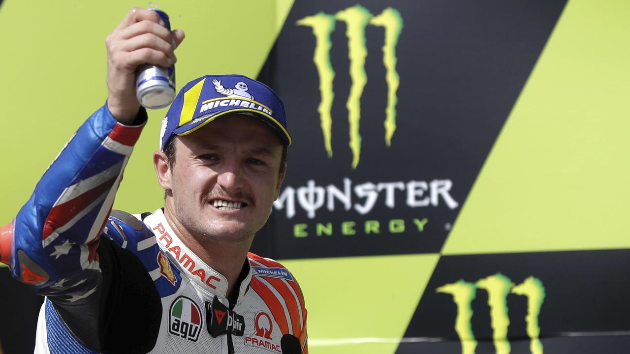 Stoked for a trophy: Miller celebrates after the race in Brno.