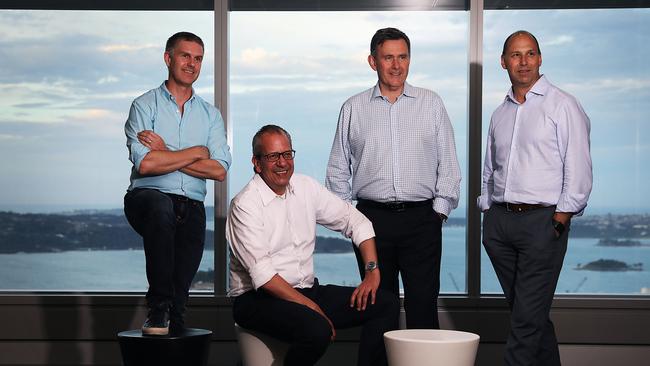 The launch of a new investment bank Barrenjoey Capital featuring some of Sydney's highest profile bankers. Founding partners (L-R) Chris Williams, John Cincotta, Brian Benari and Guy Fowler.