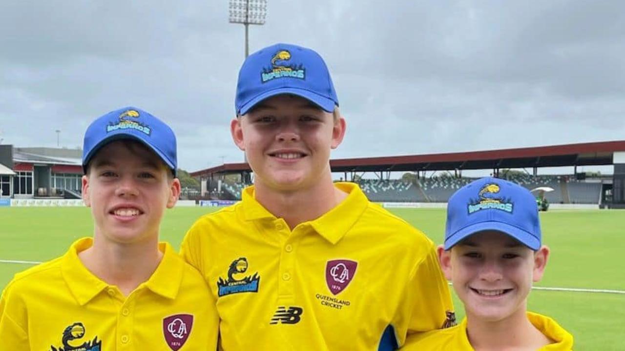 Jack Law (middle) has been a strong performer for Brothers’ second grade. Picture: Mackay Brothers Cricket Club Facebook.