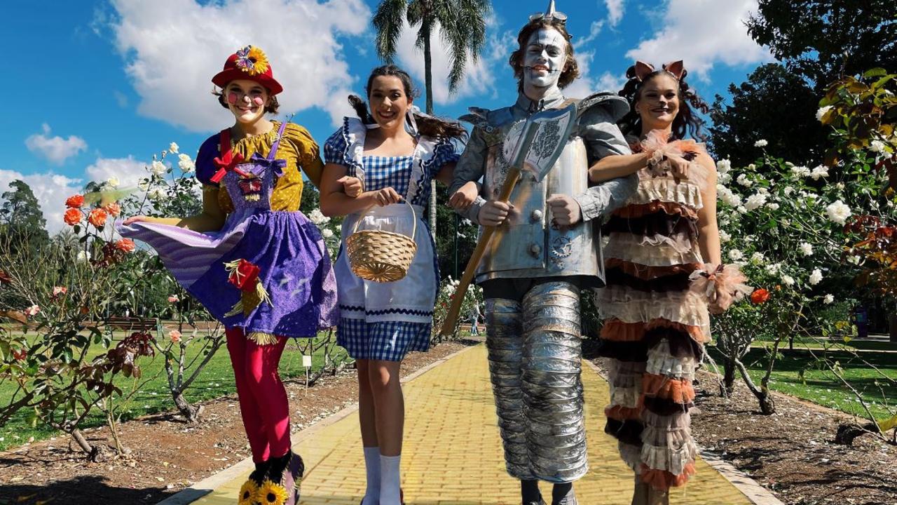 Grace Martin, Addisyn Herndon, Harley Lawrie and Taylah Parker getting ready for the Wizard Of Oz performance.