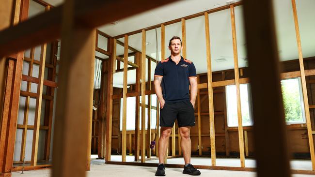 Josh Sinnott bought his family home at Holloways Beach just before December's record floods which destroyed properties and businesses across the Far North and southern Cape York. Having exhausted his insurance company’s temporary accommodation allowance, Mr Sinnott is crashing on mate’s mattress. Picture: Brendan Radke