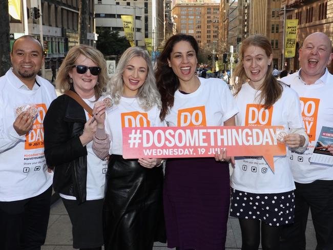 The team from NewsLocal spreading the DDoSomething Day message at Martin Place today.