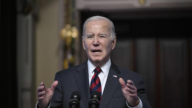 Joe Biden at the Indian Treaty Room of the White House on Monday. Picture: AFP