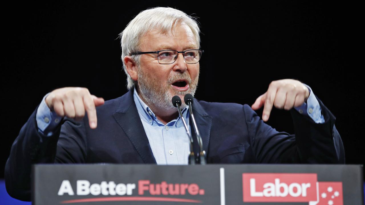 Former Prime Minister Kevin Rudd said that Australians were “fed up to the back teeth” with Scott Morrison. Picture: Sam Ruttyn