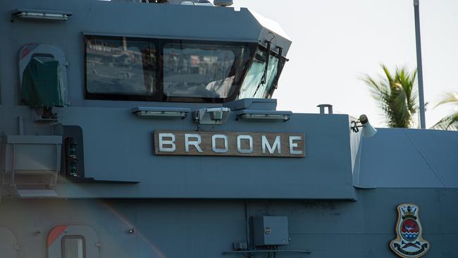 HMAS Broome (II) from the starboard side. Picture: Pema Tamang Pakhrin