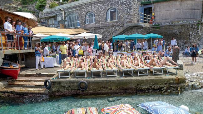 Pucci makes a splash at beach club Bagni Tiberio for its La Grotta Azzurra show.