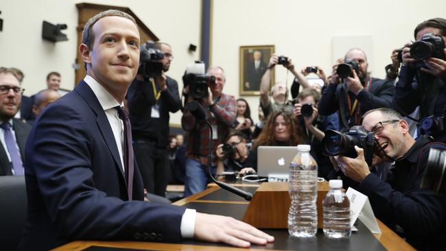 Mark Zuckerberg waits to testify before Congress in October 2019. Picture: Bloomberg