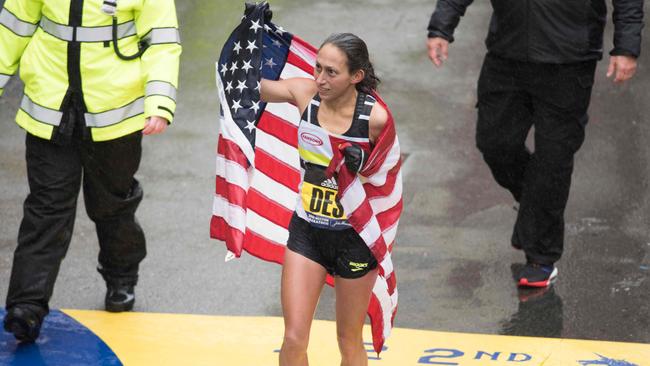 Desiree Linden wins her maiden Boston Marathon.